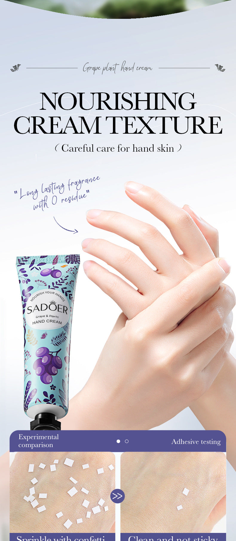 Grape Moisturizing Hand Cream SADOER Autumn and winter anti-chapped moisturizing hand cream cross-border foreign trade wholesale - 图片 13