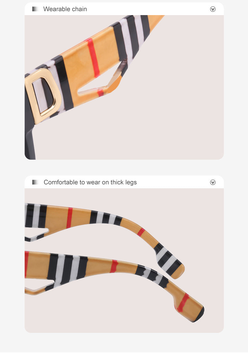 2025New Sunglasses for Women Trendy New European and American Fashion Chain Square Frame Sunglasses for Women Necklace Pendant sunglasses - 图片 26