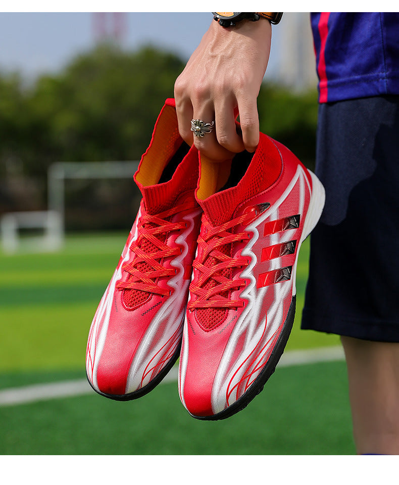 New high-top soccer shoes for men and women AG Spike TF Broken Nail Youth Student Grassland Competition Training Shoes - 图片 34