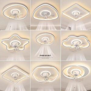 Shaking Head Fan Light Bedroom Ceiling New Ultra-Thin Cloud Light Children's Room Light360Eye Protection Smart Ceiling Fan Light