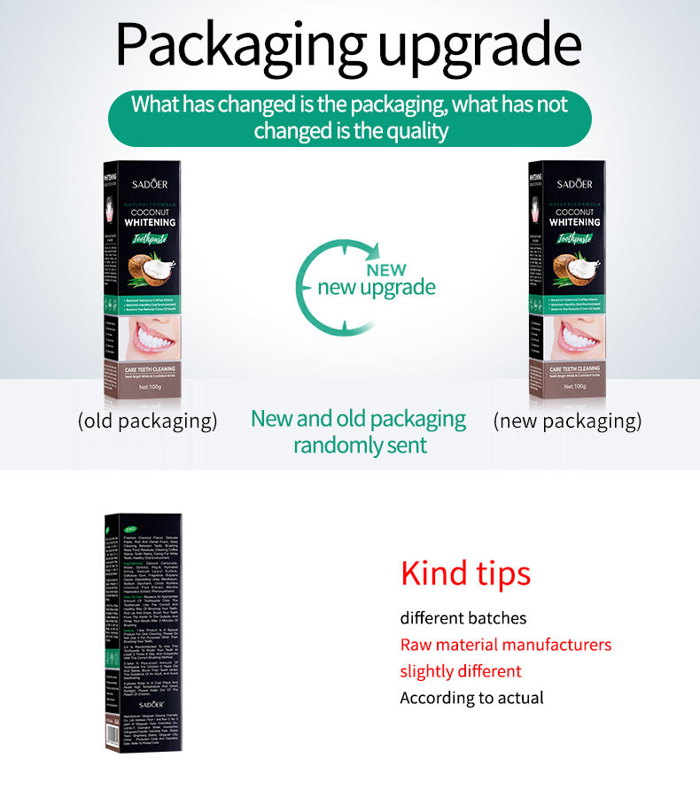 Toothpaste SADOER Vitamin C Coconut Oral Care Gum Protection Wholesale Live Streaming - 图片 10