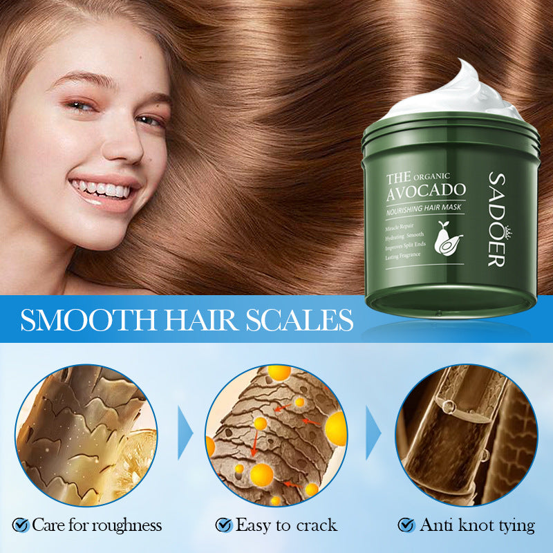 Avocado Smooth and Nourishing Hair Mask SADOER Cross-border foreign trade wholesale of frizz improvement conditioner - 图片 3