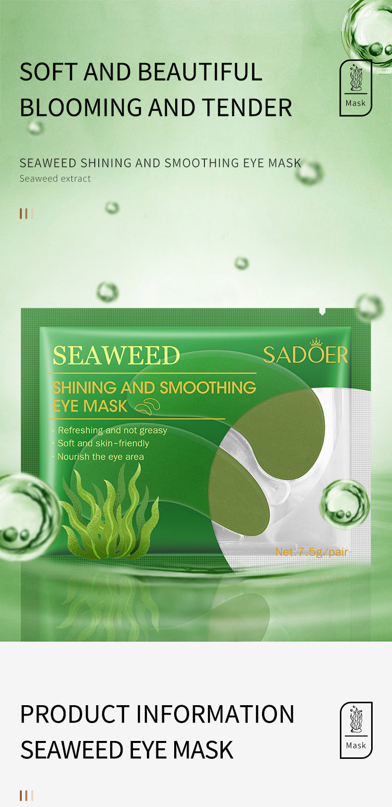 Eye Mask SADOER Caviar Eye Mask Pack Moisture replenishment Cross-border Foreign Trade Skincare Wholesale - 图片 36