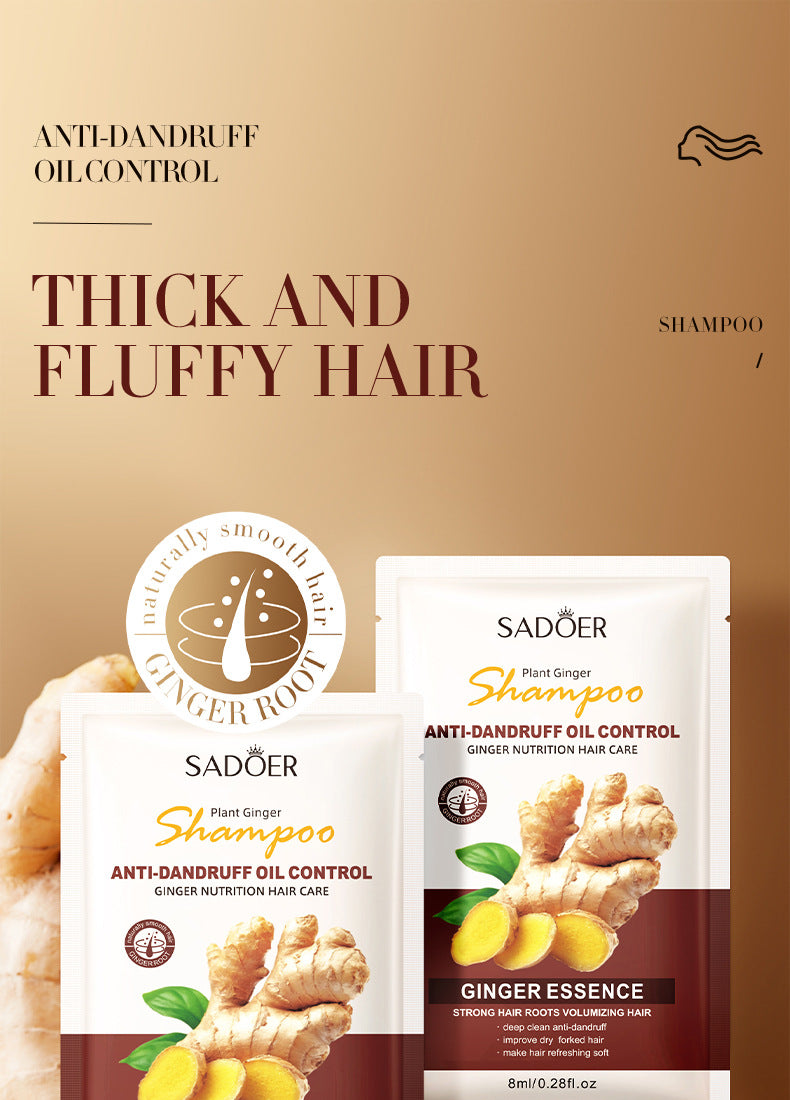Ginger Shampoo Sachet SADOER Moisturizing, Smooth, Deep Cleansing, Portable Pack, Cross-Border Foreign Trade Wholesale - 图片 7