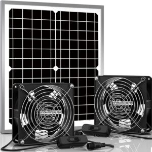 Solar Waterproof Solar Fan Kit20W Solar Panel+Fan,Suitable for chicken coops and sheds