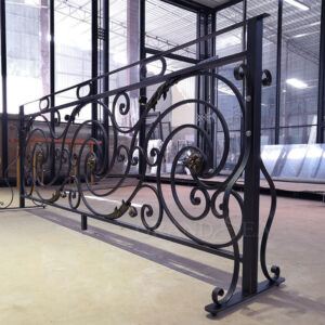 High Quality Modern Villa Residential Stair Wrought Iron Handrail with Customized Color & Size Long Service Life