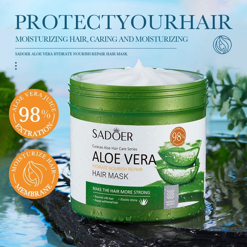 Aloe Vera Hair Mask500gSADOER Moisturizing, smooth and silky hair conditioner cross-border wholesale - 图片 3