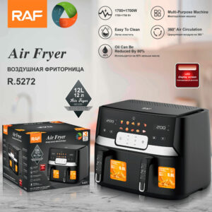 RAF European Standard Dual Tank Air Fryer Dual Compartment Large Capacity Multi-Function Dual Pot Dual Basket Smart Touchscreen Oil-Free