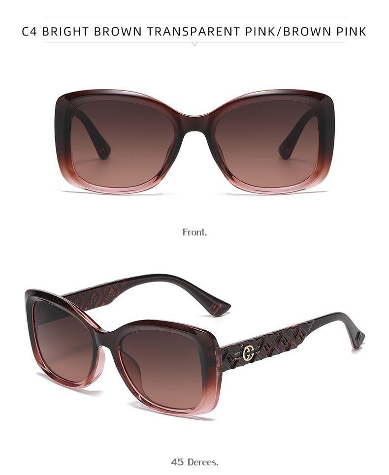 2025New European and American Fashion Large Frame Cat Eye Sunglasses for Women High-end Sun Protection Sunglasses for Women Trendy sunglasses - 图片 21