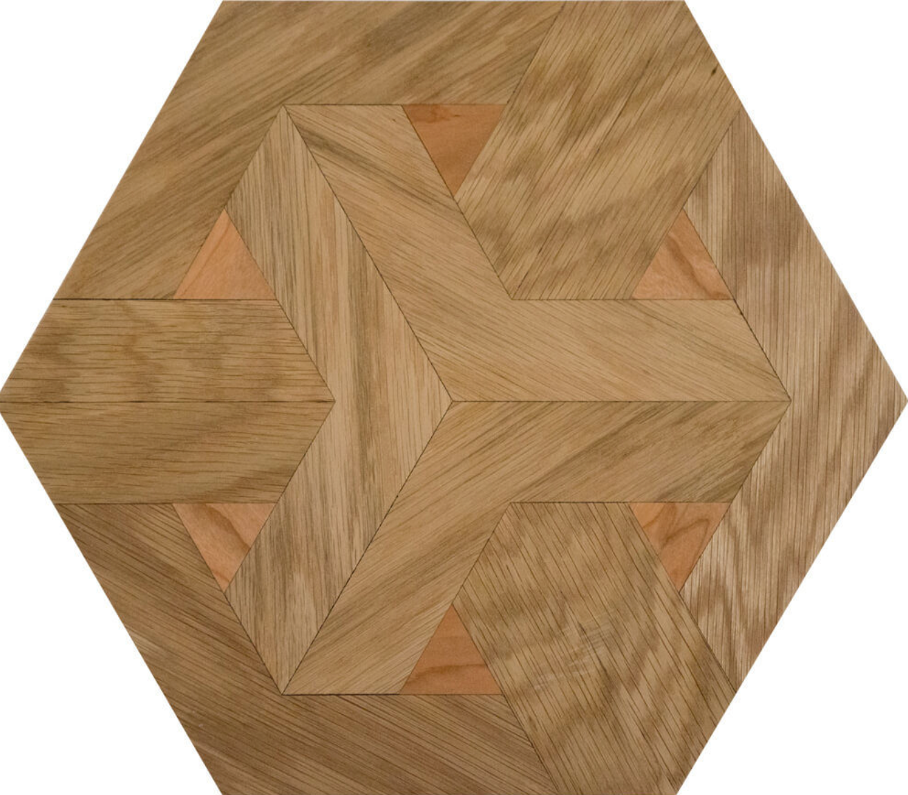 Premium 14mm Multilayer Hexagon Oak Flooring | Decorative Engineered Oak Parquet Custom Finish Options for Outdoor Use - 图片 4