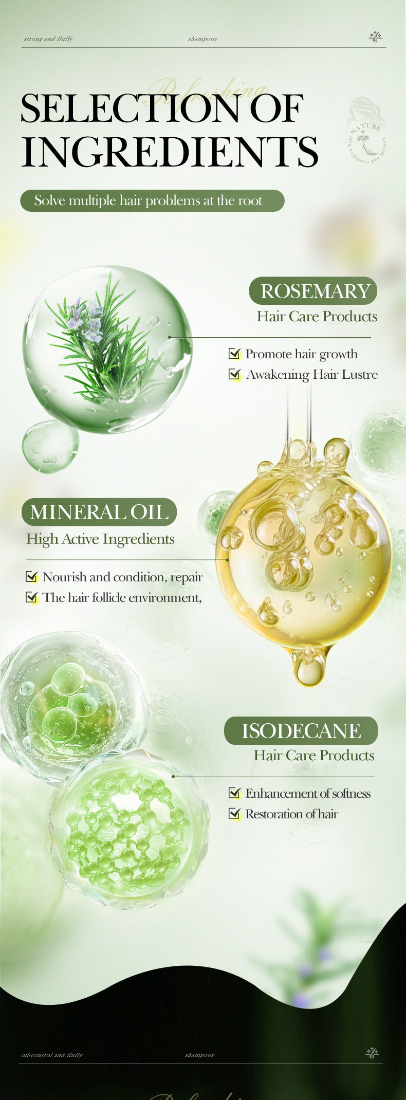 Ginseng and Polygonum Multiflorum Smooth Hair Care Essential Oil60ml SADOER Nourishing Silky Smooth Hair Wholesale - 图片 12