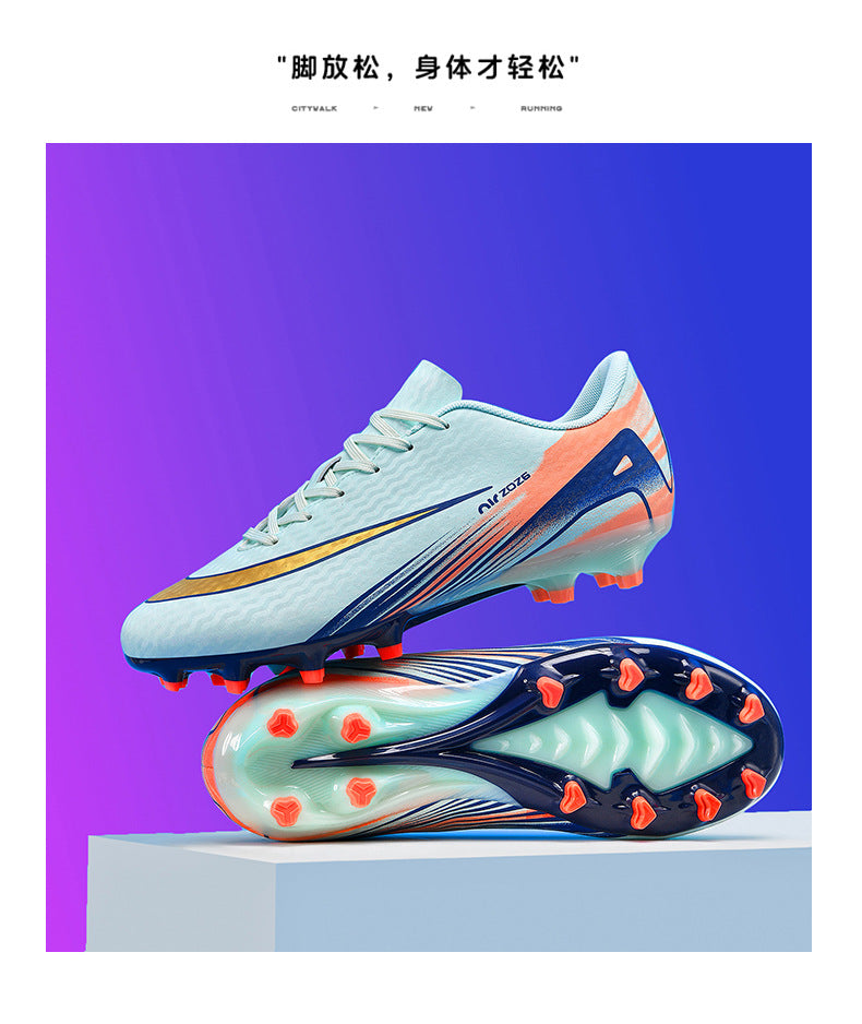 2025New Breathable Football Shoes for Men and Women Students Long Spikes Youth Grass Flat Ground Broken Spikes Training Shoes - 图片 21