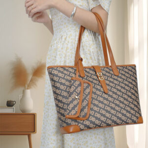 Original Design Retro Print Tote Bag for Work Commute Large Capacity Shoulder Bag Niche Versatile Fashion Handbag