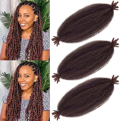 Factory In-Stock African Hand-Torn Caterpillar Wig Synthetic Long Curly Hair Marley Braid Fluffy Short Curly - 图片 16