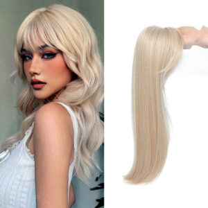 Replacement Hairpiece Top Export Synthetic Hair Scalp Hair Block Eight-Character Bangs Long Curly Hair Women's Seamless Hair Block