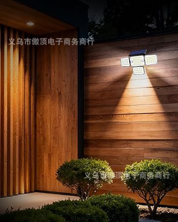 Solar Wall Light Four-Head Upgraded Dual-Sensor Rotating Outdoor Street Light Human-Sensor Garden Light - 图片 15