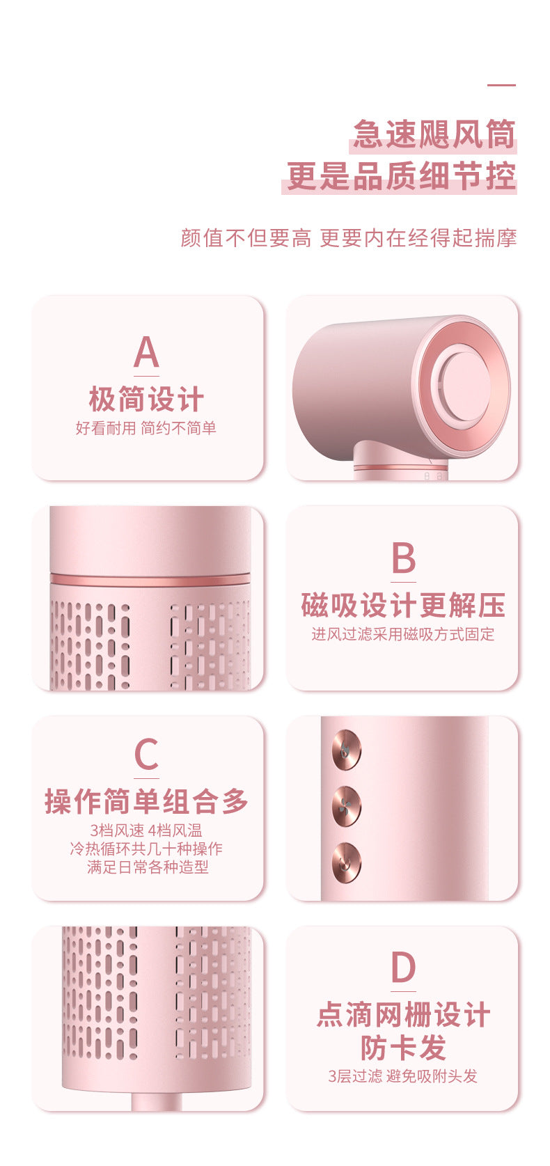 фенHigh-Speed Hair Dryer Strong Wind Power Household Negative Ion Curling Automatic 5-in-1 Hair Dryer Comb - 图片 22