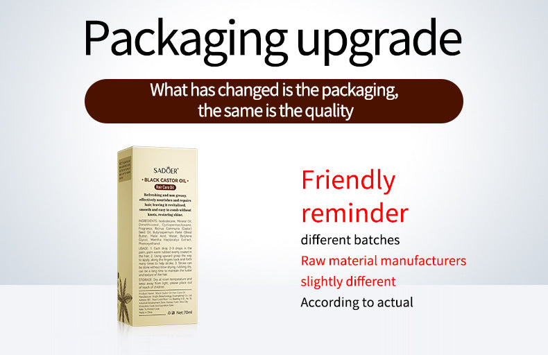 Black Castor Oil Hair Care Essential Oil SADOER Moisturizing and Smooth Hair Conditioner Cross-Border Wholesale - 图片 7