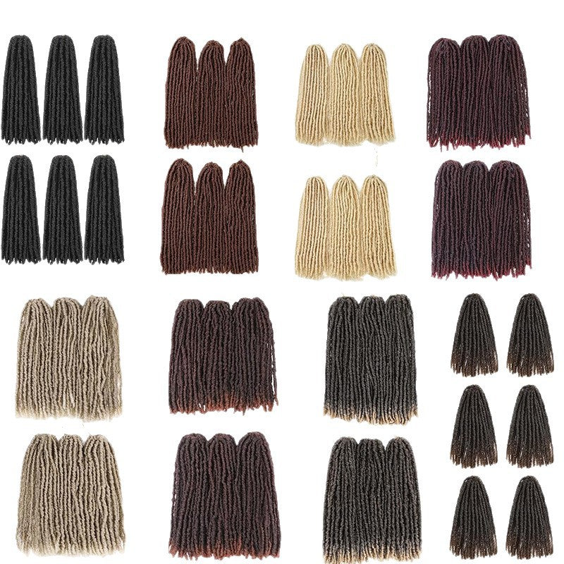 Europe and america cross border TEMU African Synthetic Hair Straight Gypsy Wig Hollow Braid straight Faux Locs - 图片 5