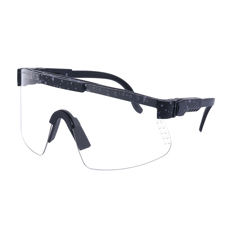 European and American Colorful Sunglasses Outdoor Cycling Windproof Sunglasses Men and Women One-piece Lens Sports Anti-ultraviolet Glasses - 图片 5