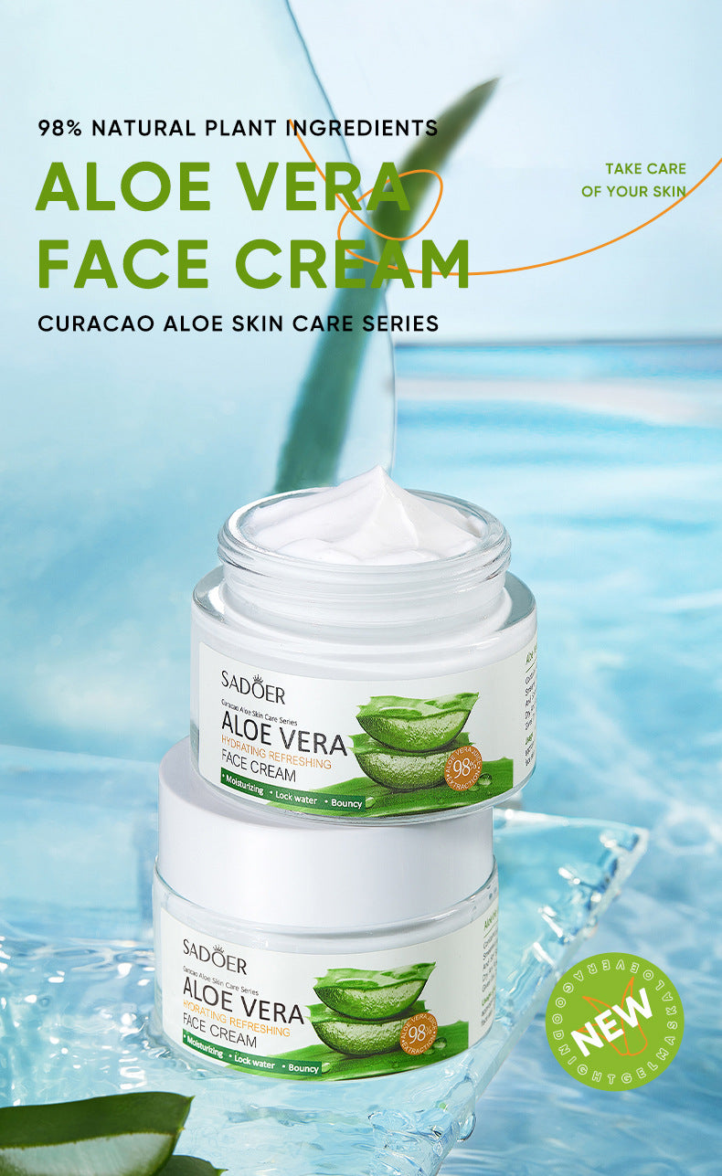 Aloe Vera Skincare Set SADOER Cleansing, hydrating, moisturizing, and nourishing foreign trade manufacturer wholesale - 图片 55