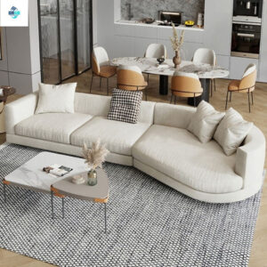 Nordic Minimalist Wabi-Sabi Style Curved Tech Fabric Sofa Italian Modern Simple Living Room Large and Small Apartment Chaise Longue Set