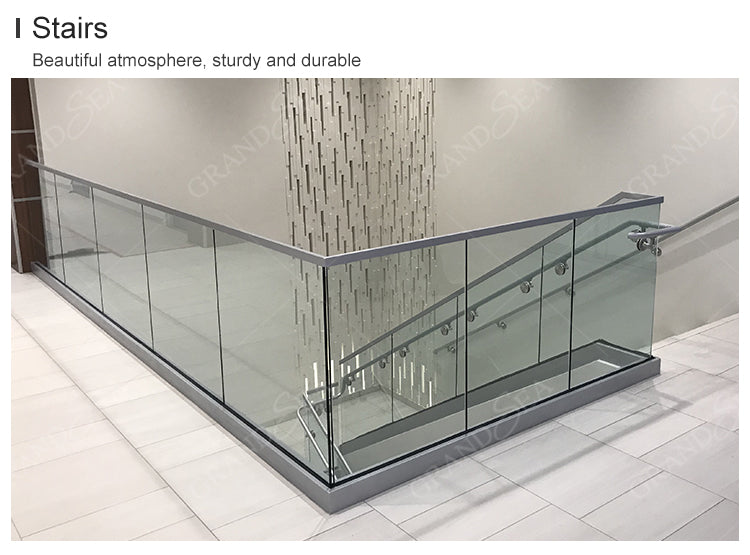 Contemporary Design Aluminum Glass Clamp Balcony Balustrades Handrail for Apartment Use - 图片 11