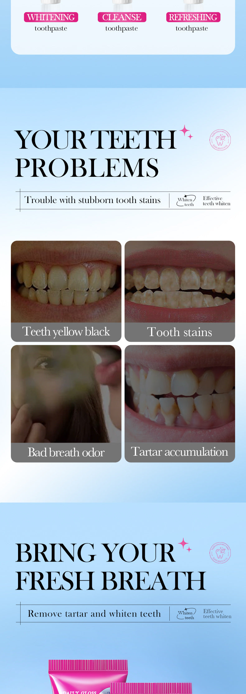 Sakura Mint Whitening Toothpaste SADOER Teeth Cleaning Oral Toothpaste Cross-Border Wholesale - 图片 10