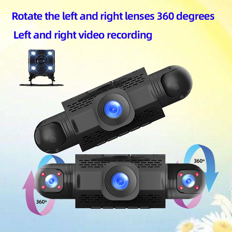 Dash Cam with Four Lenses1080P High-definition infrared night vision four-record simultaneous display dash cam DVR - 图片 11