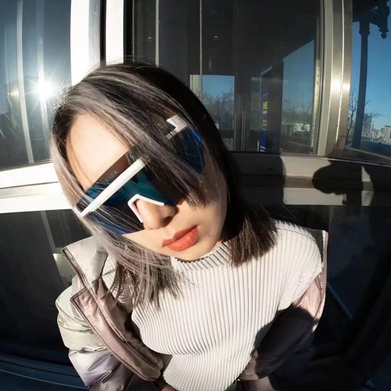 European and American Style Colorful Outdoor Sports Cycling Sunglasses for Women Trendy Fashion One-piece Windproof Sunglasses for Men Wholesale - 图片 7