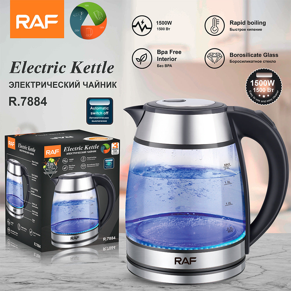 RAF European Standard Glass Electric Kettle Household Electric Kettle Automatic Power-off Kettle Health Kettle Wholesale R7884 - 图片 18