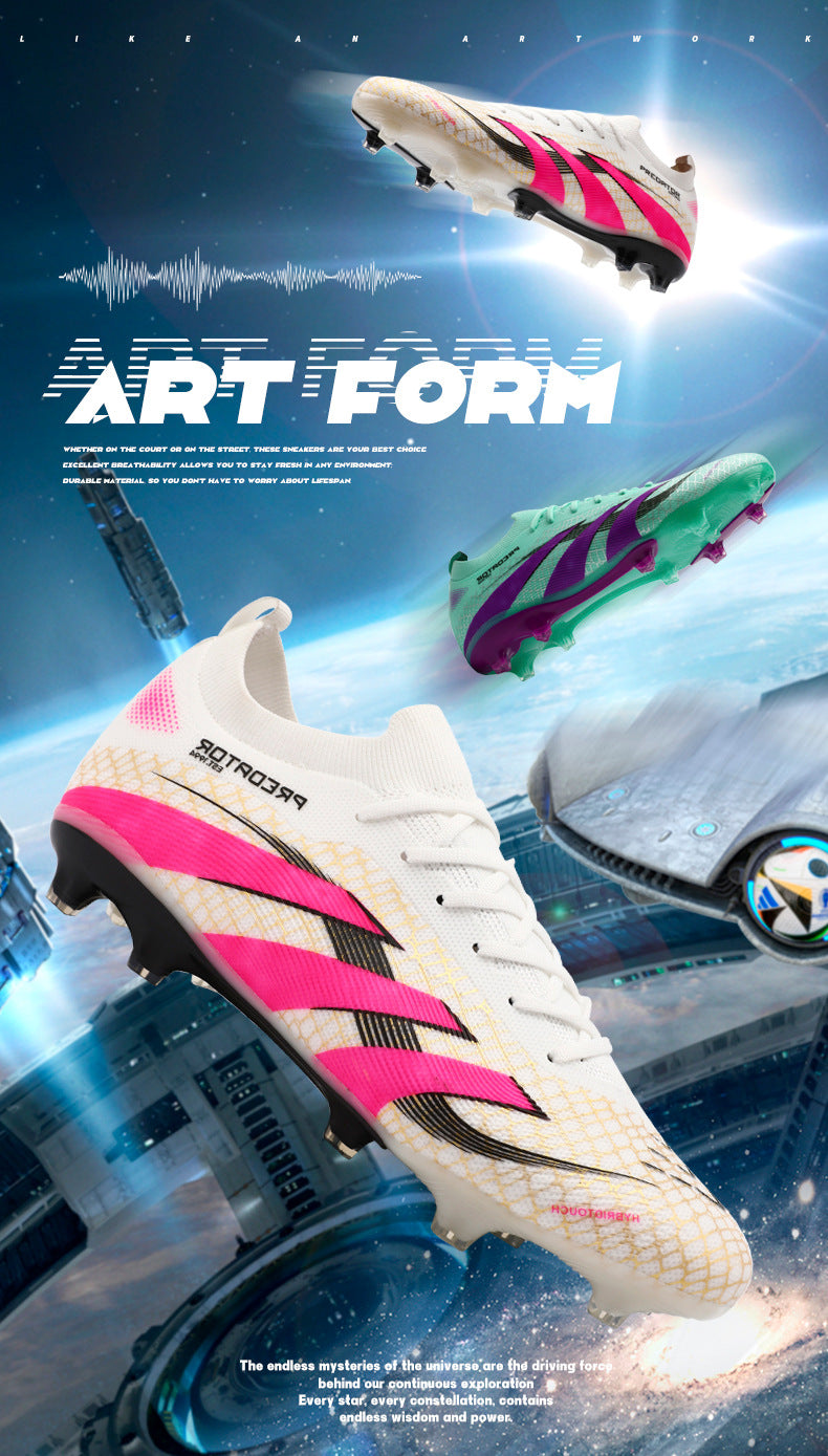 2025New Football Shoes for Men and Women, Youth Students, Fashionable and Comfortable, Long Spikes, Low-top, Factory Direct Sale - 图片 11
