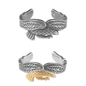 European and American Retro Electroplated gold Stainless Steel Eagle Ring Fashionable Personality Titanium Steel Open Ring