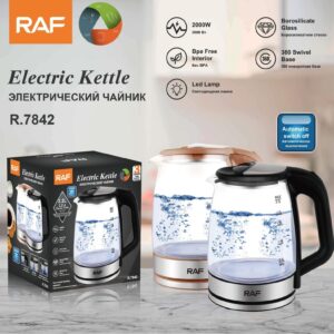 RAF European standard hot-selling household glass electric kettle2.2L Large Capacity Inner Wall Marking Kettle