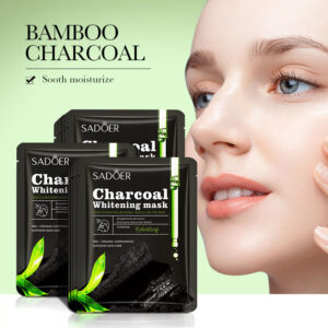 Bamboo Charcoal Black Mask SADOER Whitening, hydrating, moisturizing, brightening face mask sheet  wholesale
