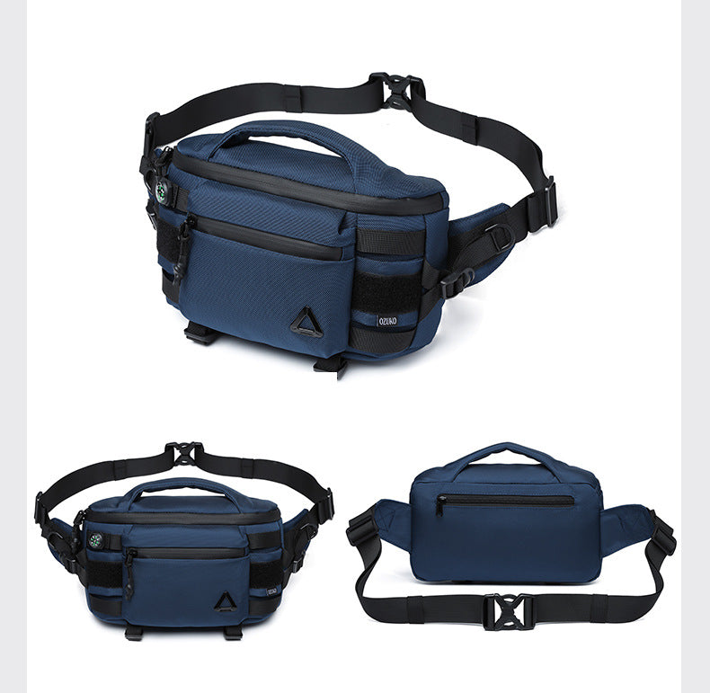 OZUKO Men's Waist Bag Waterproof High-End Crossbody Bag Chest Bag Tactical Trendy Portable Functional Travel Bag - 图片 29