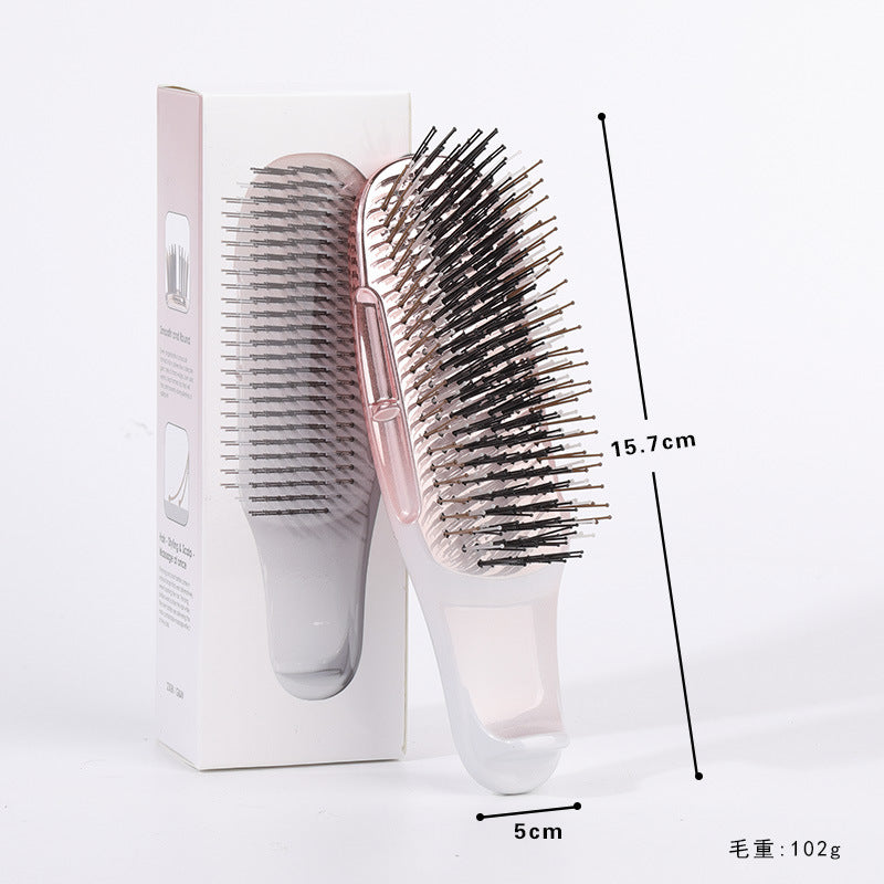 Cross-Border Electroplated Meridian Massage Comb Round Bead Three-Stage Comb Teeth Smooth Hair Anti-Tangle Dry and Wet Dual-Use Fine Needle Portable Comb - 图片 9