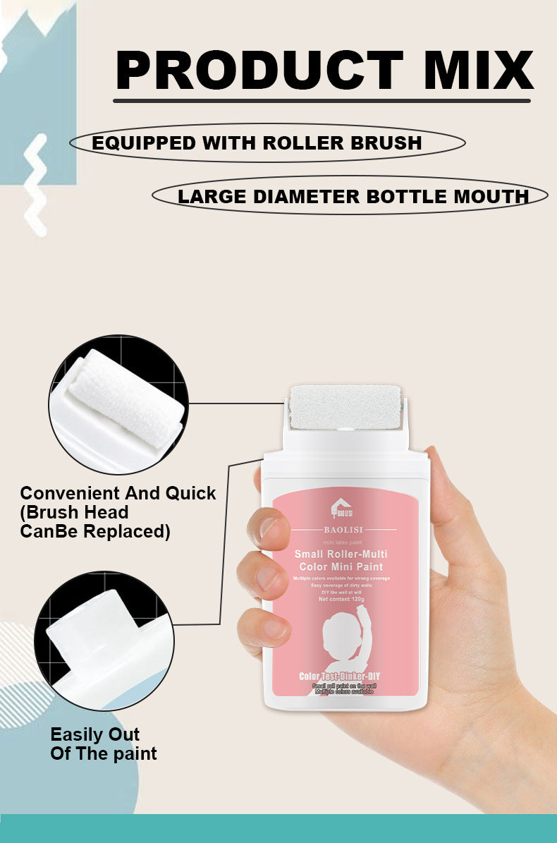 Tik Tok Same Style Small Roller Brush Paint Odorless Wall Repair Paste for Dirt and Graffiti, Latex Paint Repair - 图片 16