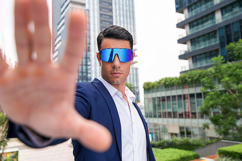 New Colorful Cycling Glasses for Men1998One-piece sunglasses European and American fashion outdoor sports sunglasses - 图片 21