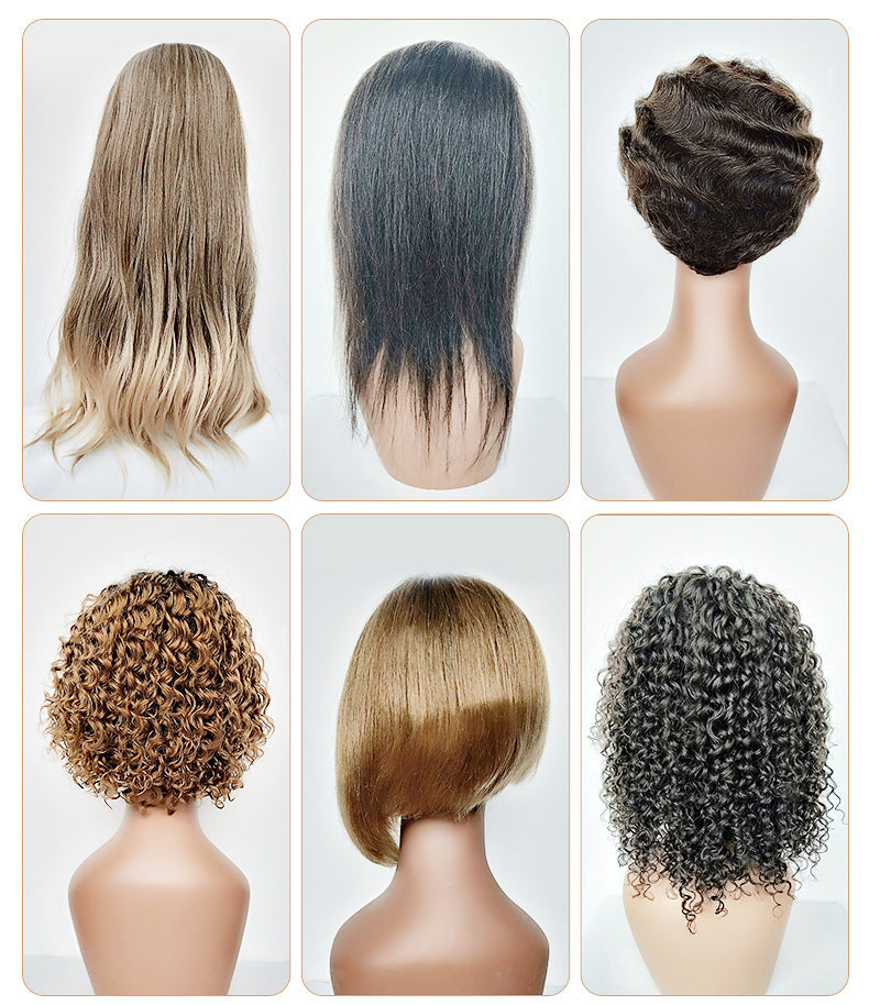 Air Bangs Medium Short Straight Hair BOBO Wig BUGwigs Neck-length European and American African Short Hair - 图片 13