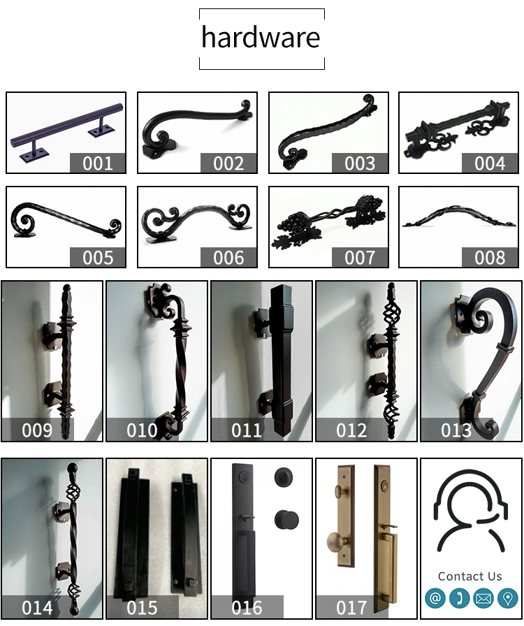 Foshan Factory High Quality Double Front Entry Doors Wrought Iron Doors Double Exterior - 图片 21