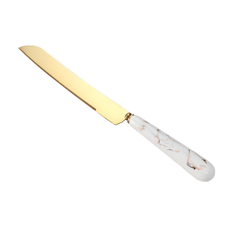 Ceramic Handle Stainless Steel Knife and Spatula Gift Set Creative Baking Tools Cheese Knife Butter Knife Cake Spatula Pizza Spatula - 图片 12