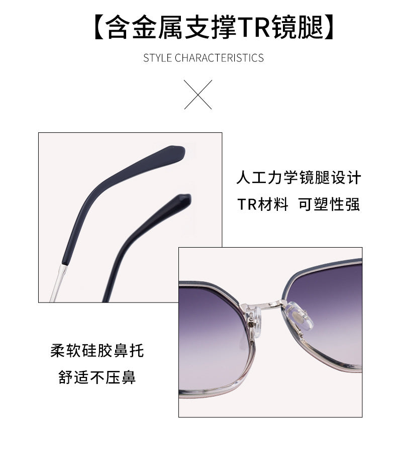 2025New European and American Fashion Square Frame Polarized Sunglasses for Women, Trendy Street Style, Sun Protection Sunglasses for Women Wholesale - 图片 22
