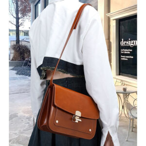 Melard Style Design Top Layer Cowhide Tofu Single Handle Bag Fashion Women's Bag Single Shoulder Crossbody Bag Niche Small Square Bag