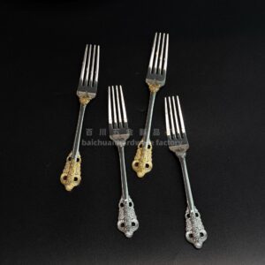 Court316Stainless Steel Tableware Cake Fruit Fork Home Hotel Dessert Fork Western Food Gift Wholesale