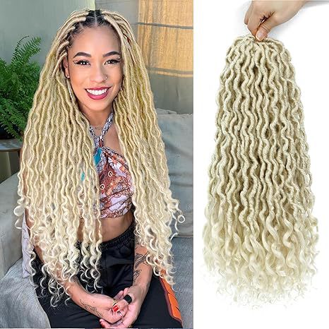 Cross-border European and American Synthetic Hair Wigs Curved Up and Down Crochet Hair Wigs Goddess Faux Locks Curly Handwoven - 图片 11