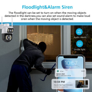 ICSEE Xiongmai Binocular Outdoor Camera Dual Screen Dome Camera WiFi Outdoor surveillance camera waterproof for outdoor use