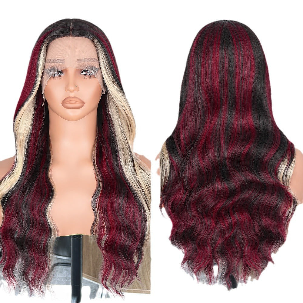 Red Black Highlight Wig 13X4 Synthetic Lace Front Wigs - 图片 5