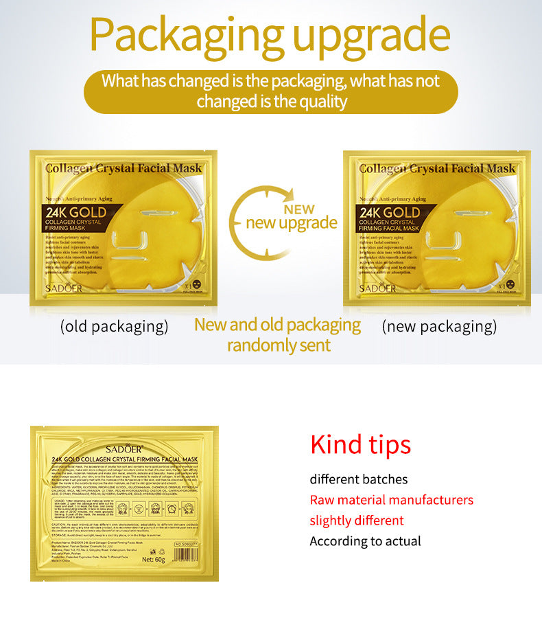 24k Gold Collagen Mask60gSADOER Crystal Hydrating Moisturizing Mask Cross-Border Wholesale - 图片 6