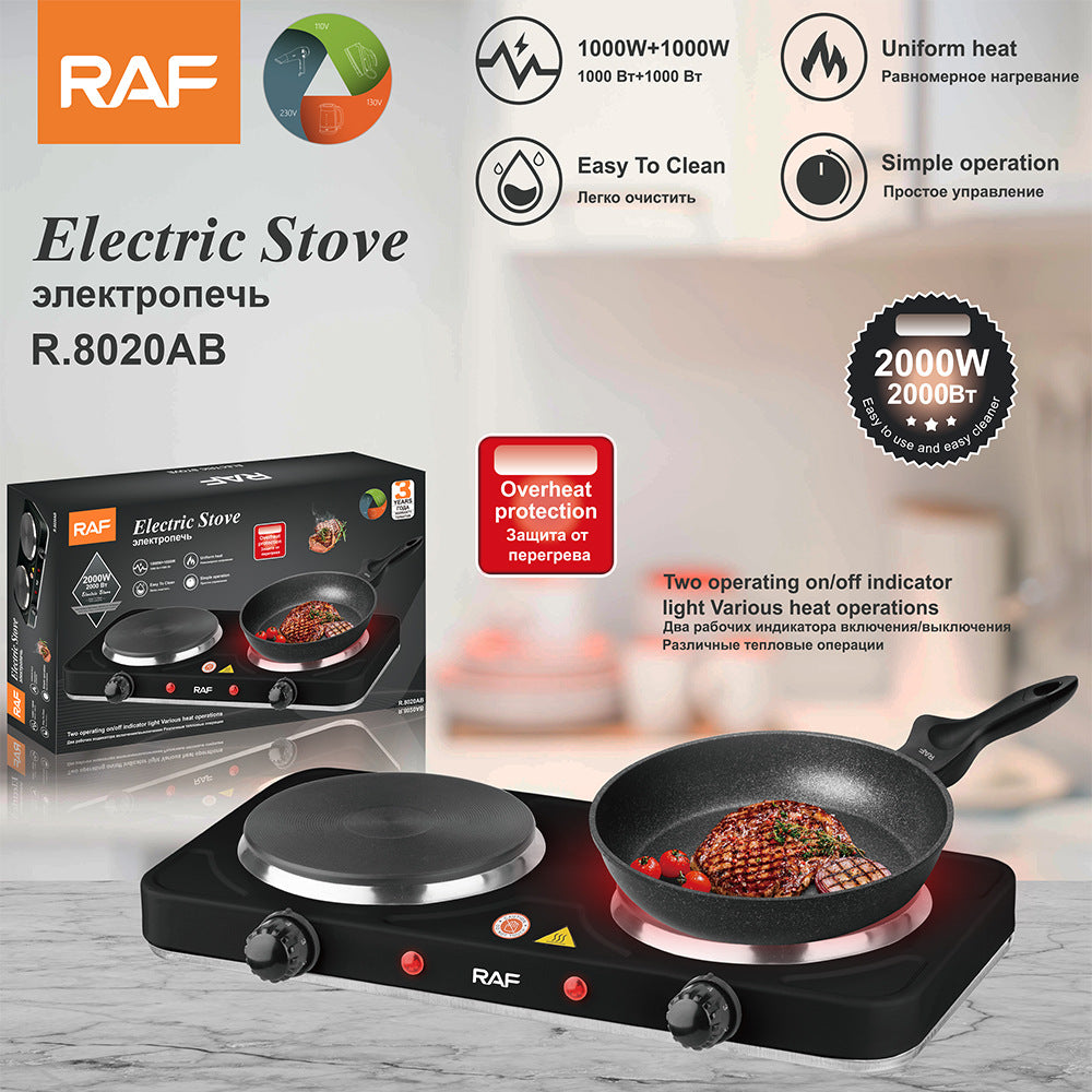 RAF European Standard Electric Stove Household Closed Electric Stove Insulation Double Burner Constant Temperature Universal Electric Stove R8020AB - 图片 17
